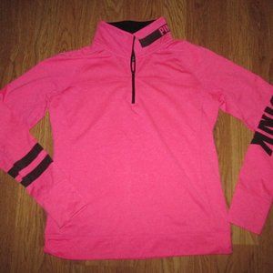 Womens PINK VICTORIA'S SECRET  quarter zip athletic shirt sz L Lg large